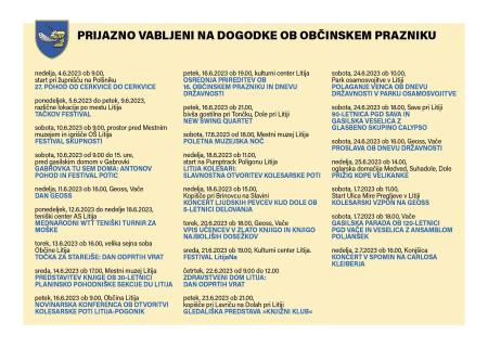 Dogodki ob 16. prazniku Občine Litija